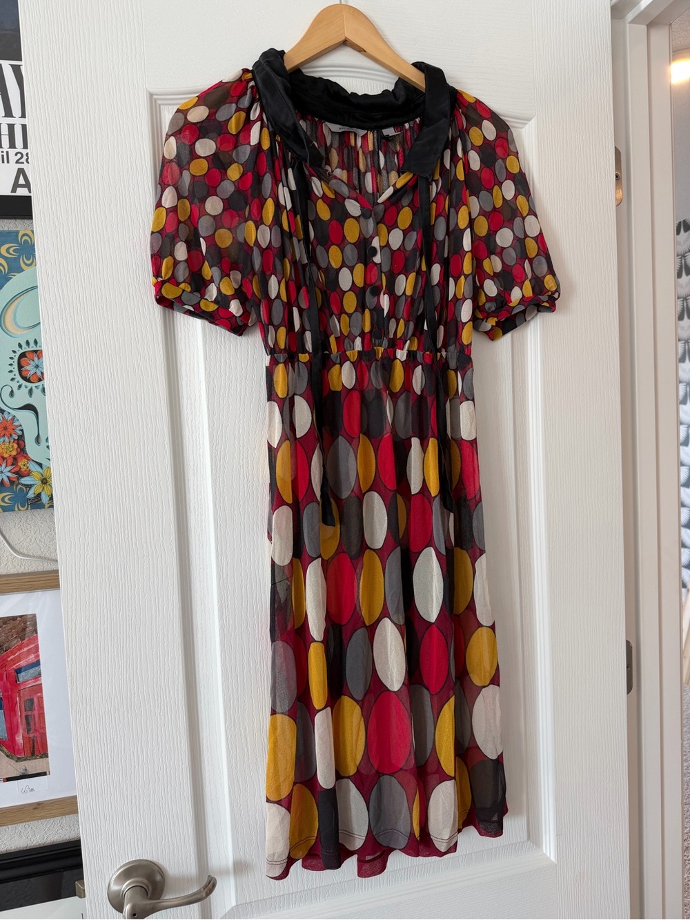 MNG Mango Large Polka Dot Retro Dress Size M